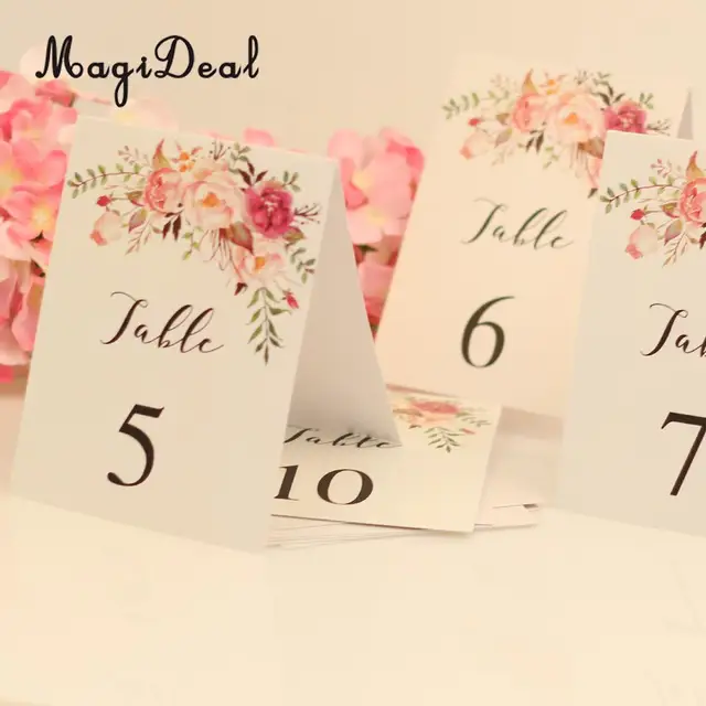 Magideal 1 10 Numbers Place Card Paper Table Markers W Printed Magideal 1 10 Numbers Place Card Paper Table Markers W Printed Flower Wedding Birthday