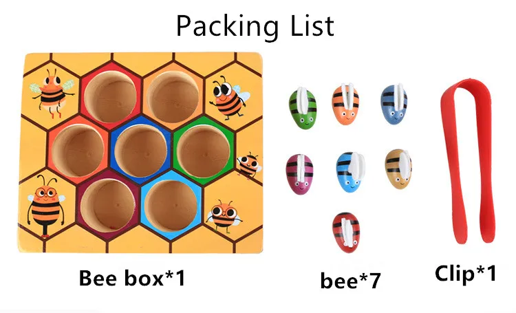 Wooden Bee Hive Games for Children, Montessori