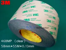 3 М 468, (58 мм * 55 М) 2 Стороны Клейкой Ленты, высокая Температура Withstand, 468MP, 200MP Клей, пользовательский Размер Cut