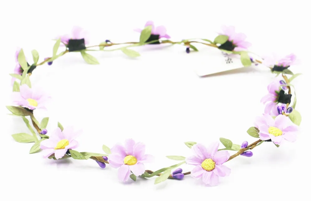 New design Flower Wreath Headband purple flower Garland HOT saleflower