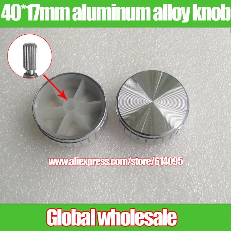 

8pcs silver 40*17mm aluminum alloy knob cap / audio volume switch knob 6mm potentiometer rotating cap