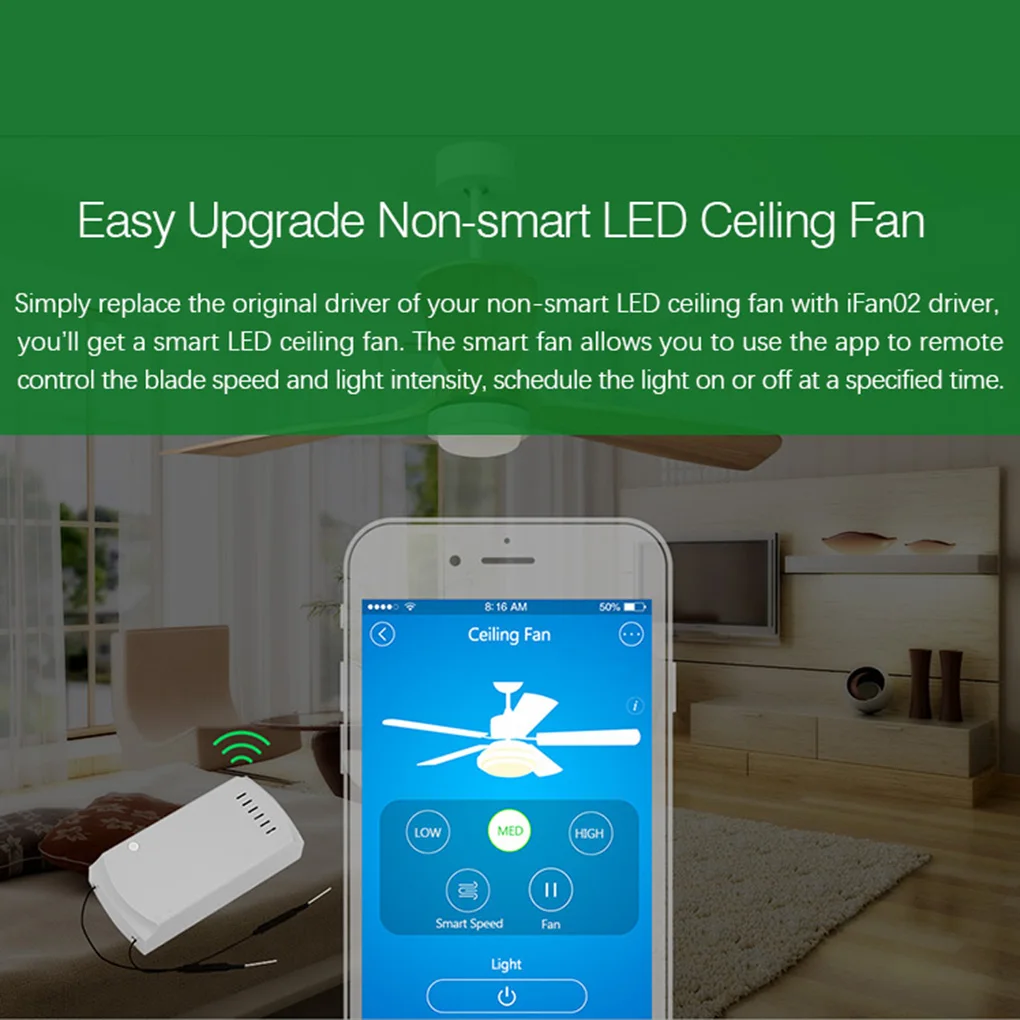 Sonoff Ifan02 Ceiling Fan Controller Wifi Smart Ceiling Fan With Light App Remote Control