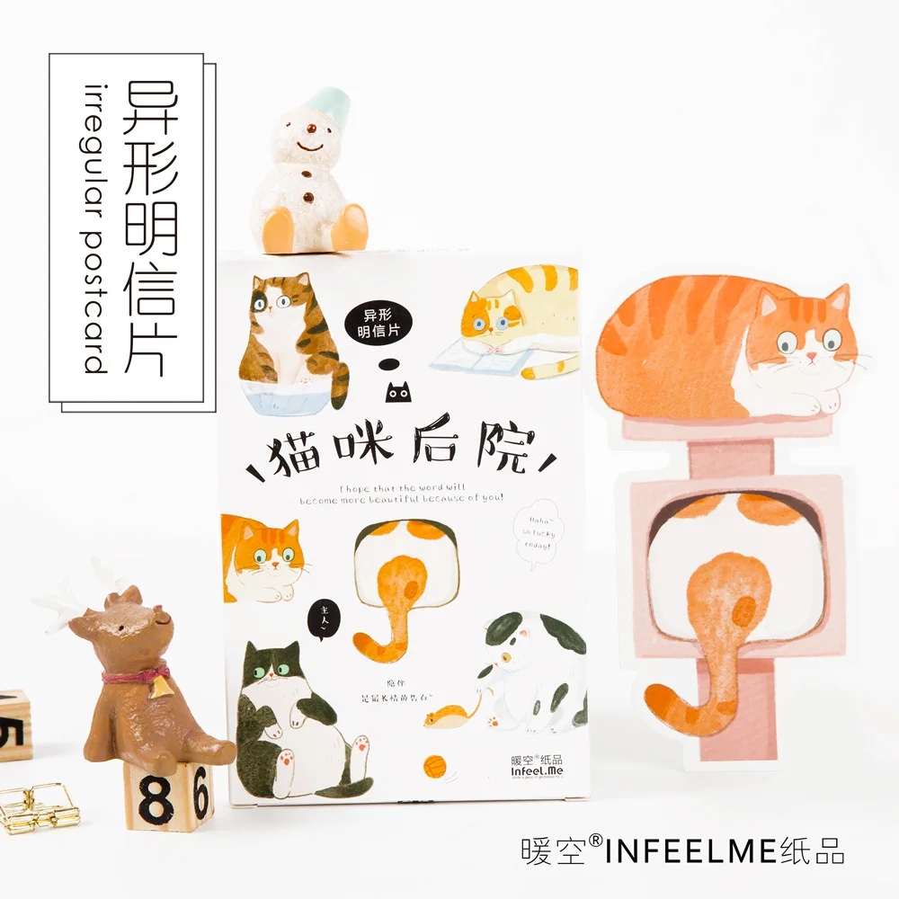 

3 set/1 lot Retro Cat backyard Greeting Card Postcards Birthday Bussiness Gift Card Set Message Card W-KP-1302