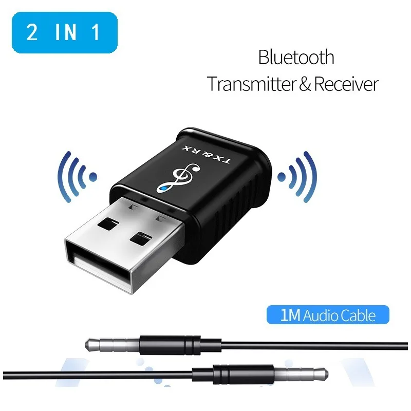 2 в 1 Bluetooth 5,0 передатчик приемник мини 3,5 мм AUX стерео беспроводной Bluetooth адаптер для беспроводных наушников тв MP3 PC MP4