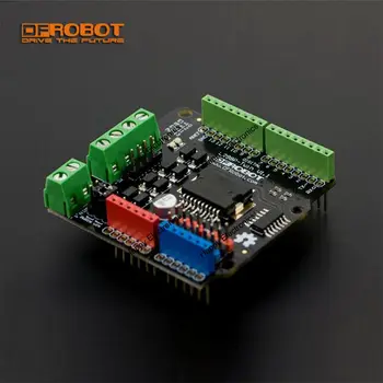

DFRobot Dual 2A Motor Drive Shield for arduino Twin L298P 4.8V to 35V Compatible with Arduino UNO R3 Mega 1280 2560