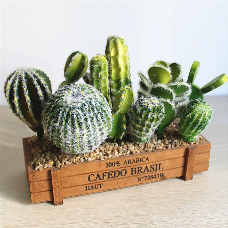 

Artificial Prickly Pear Succulents Cactus Green Plant Simulation Fake Flowers DIY Home Decor Desert Plants Landscape 7A1047