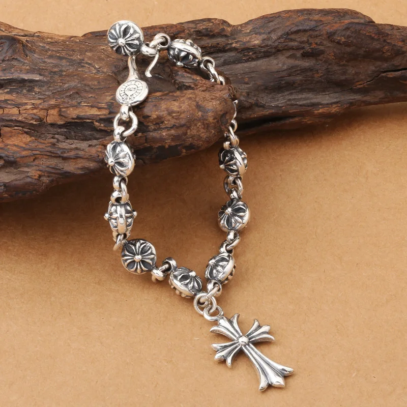 

Wholesales BrS925 Sterling Silver Silver Cross Cross Men Cross Cross Bracelet