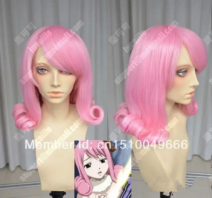 

FREE SHIP>>>Fairy Tail Aries Pink Curly Styled Cosplay Party Wig