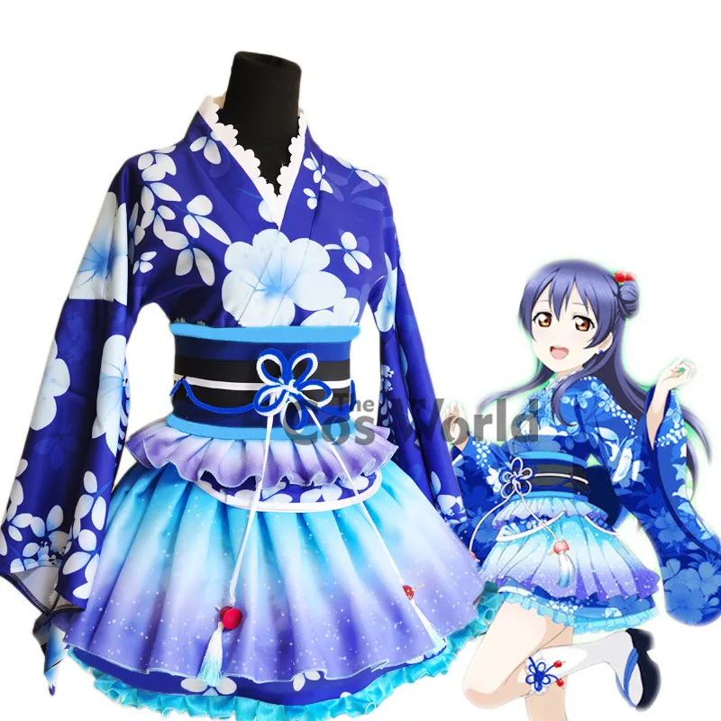 LoveLive! Love Live Sonoda Umi Summer Festival Kimono Yukata bathrobe