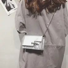 Мини-сумка на цепочке, новинка 2018 года, женская модная сумка из лакированной кожи