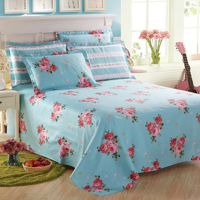 Buy Flat Sheet Floral Print Bed Linen 100 Cotton