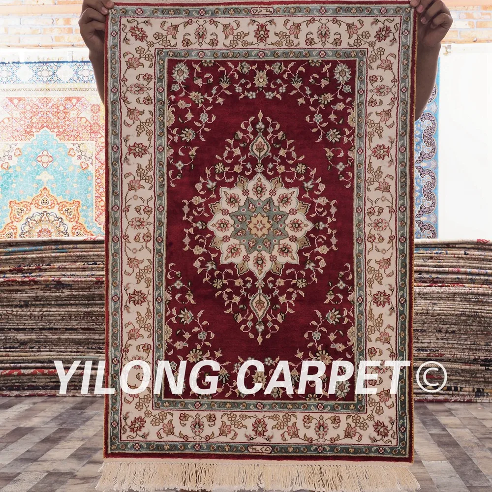 YILONG 2 'x 3' турецкий Шелковый Ковер Классический дизайн ручной работы