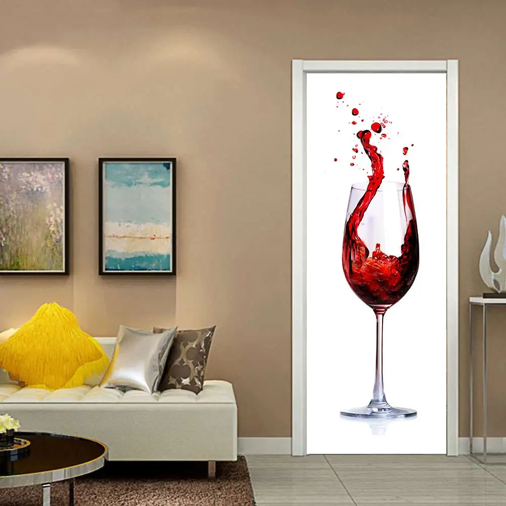 Горячая дверь стикер s DIY 3D Фреска для гостиной спальни домашний декор плакат самоклеющийся pvcводонепроницаемый креативный наклейка на дверь
