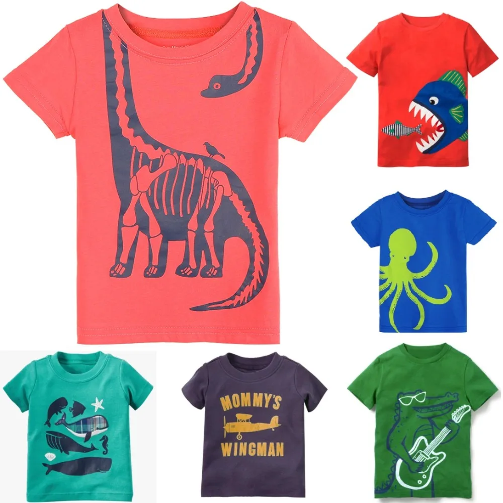 Dinosaur Baby Boy T Shirts Summer Cotton Children Clothes Short Sleeve