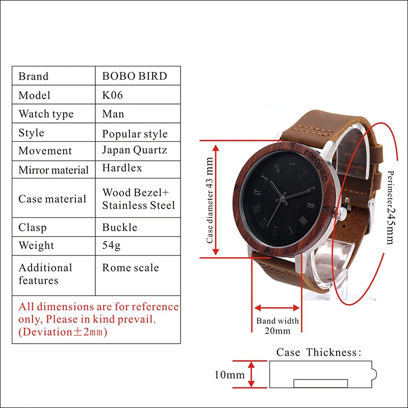 Wood Watch for Watches for Men and Women relogio masculino GiftsK06