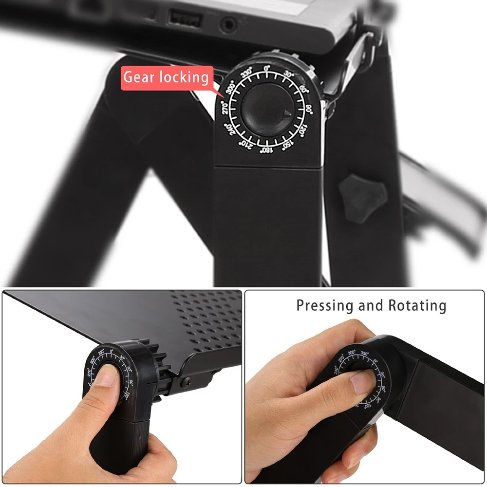  Multi Functional Ergonomic Foldable Laptop Stand Come With USB Fan and Mouse Pad Portable Laptop Me