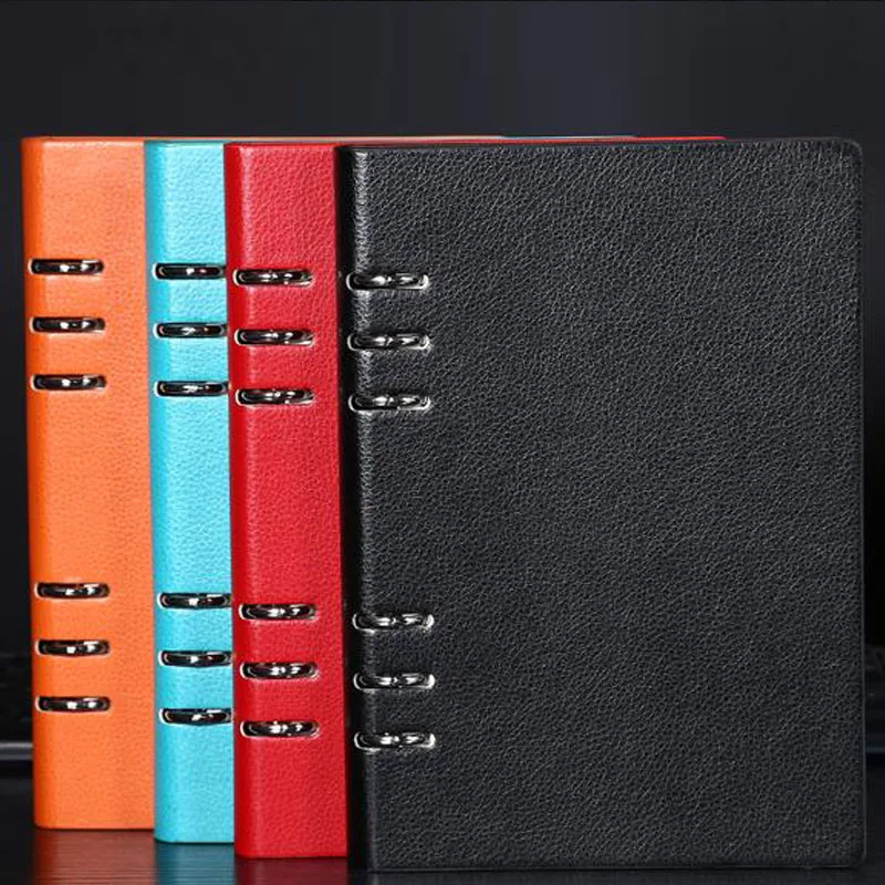 A5 International Standard Universal Six-Hole Loose-Leaf Notebook Upscale Business Emulation Spiral PU Leather Diary Book