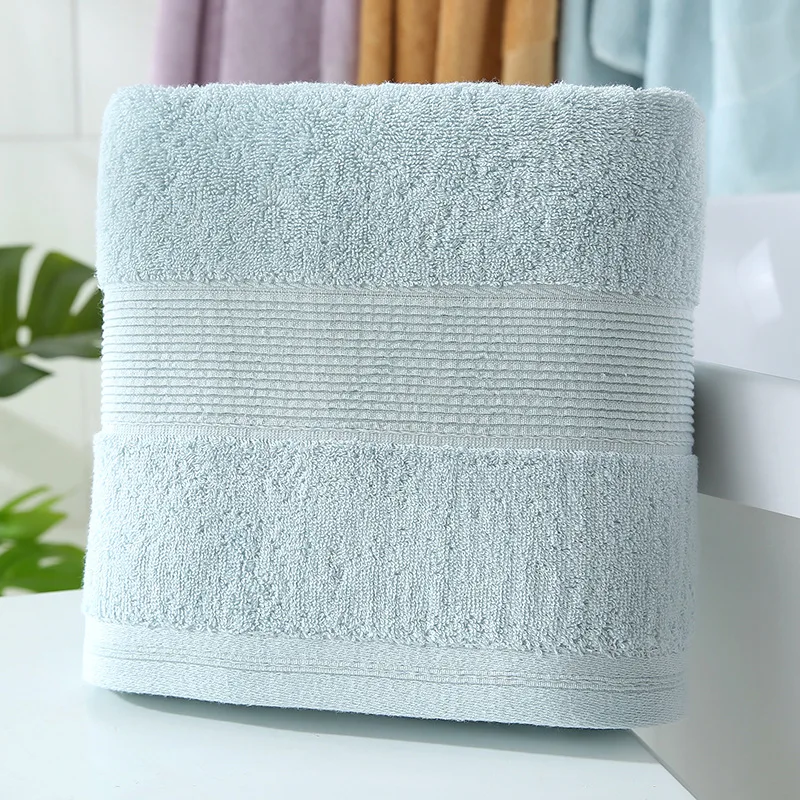 Модное банное полотенце из чистого хлопка, плотное, мягкое, водопоглощающее, бархатное, простое, банное полотенце - Цвет: Color 1