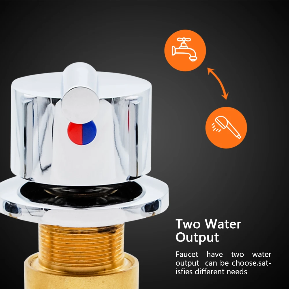 Bronze Chromed Ceramic Cartridge Cold and Hot Mixer 2 Way Bathtub  Waterfall Tap For Bath Shower Head & Massage Tub Water Inlet 6