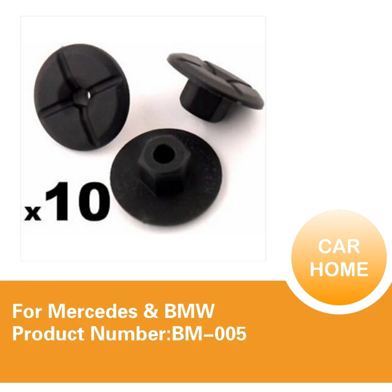 BMW 4mm hole 24mm collar for Mercedes 10X Plastic Unthreaded Nylon Nuts
