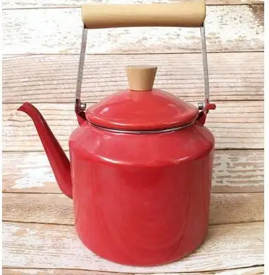 Beste Klassieke japanse stijl pot 2.0L emaille ketel koffie pot bloempot elektromagnetische oven algemene bloem pot Inductie Kookplaat