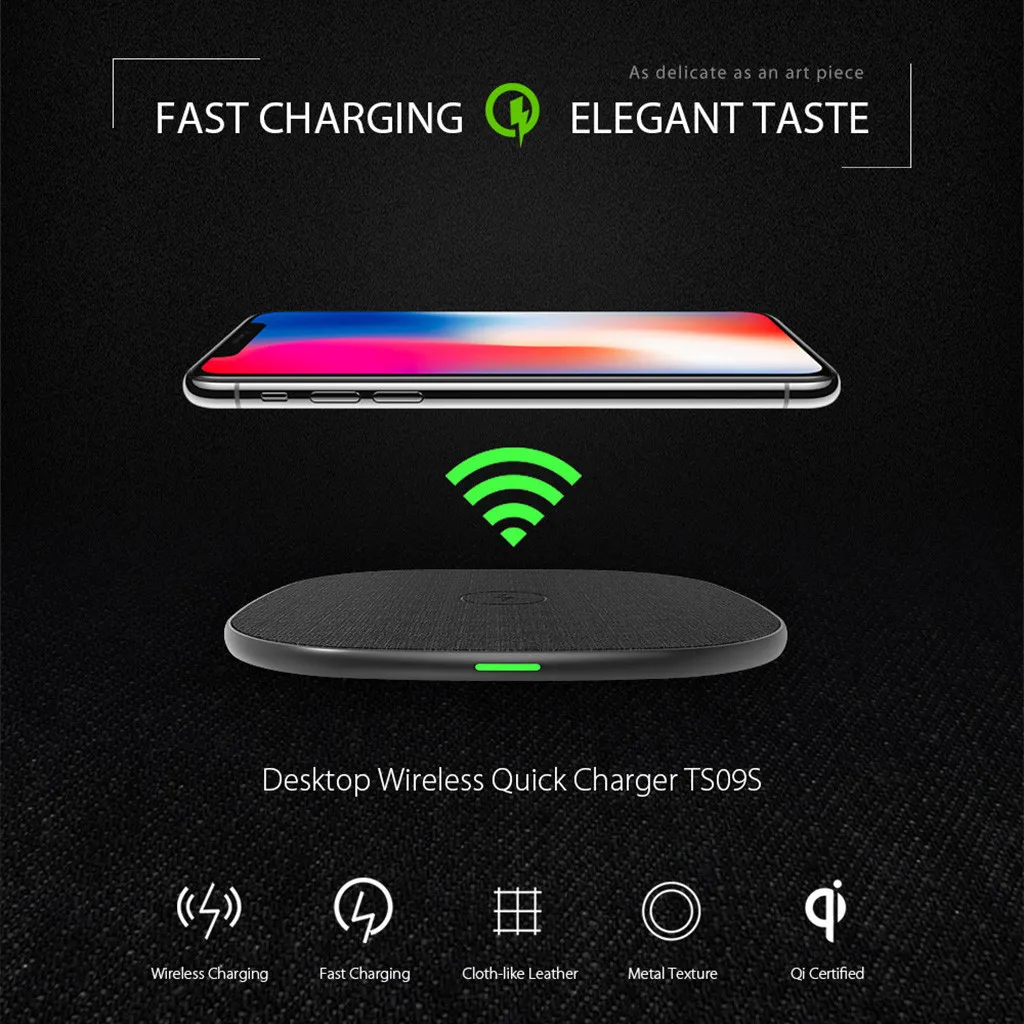 

Techhole Store Phone Charging Qi-Certified 10W Fast Wireless Charger Pad Compatible For iPhone Xs For Samsung