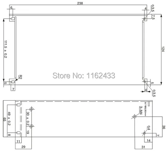 S-500 series general switching power supply mounting dimensions