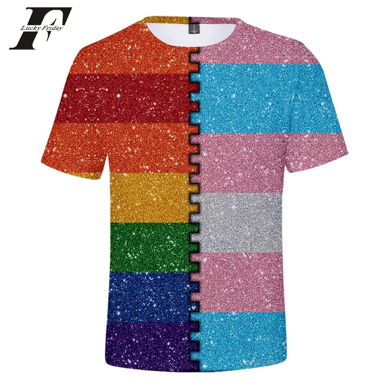 

New LGBT Lesbians Gays Bisexuals Transgender 3D t shirt men women Rainbow t-shirt summer Casual tshirt Short Sleeve Clothes