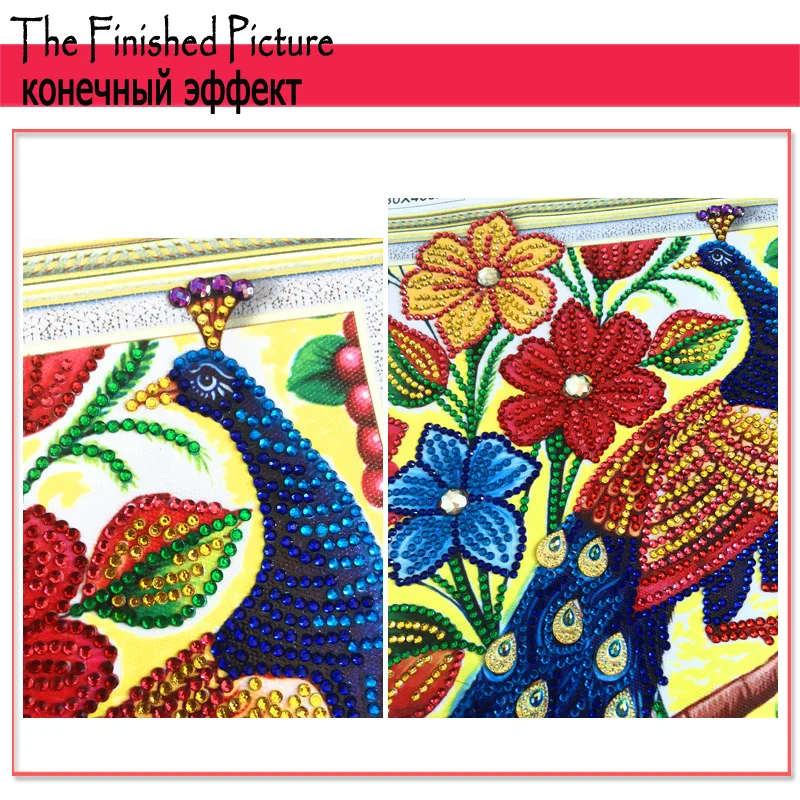 RUBOS DIY 5D Diamond Painting Cross Stitch Peacock Bird Animal Crystal Diamond Embroidery Partial Patterns Rhinestone Sale Decor (4)