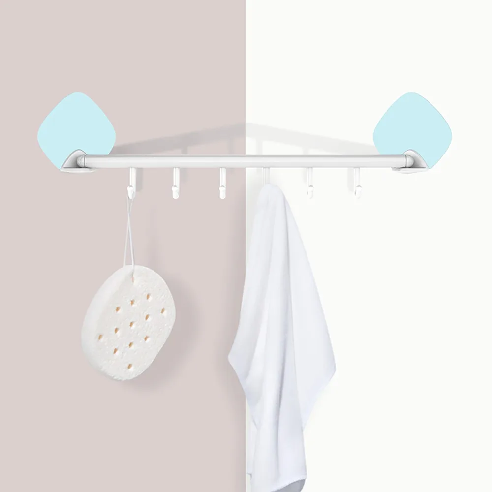 Muro del bagno Montato Appendiabiti Sfera del Bagno Porta Asciugamani Doccia Gancio Cucina Angolo Mensola Rack di Stoccaggio Bagno Organizer 6 Ganci
