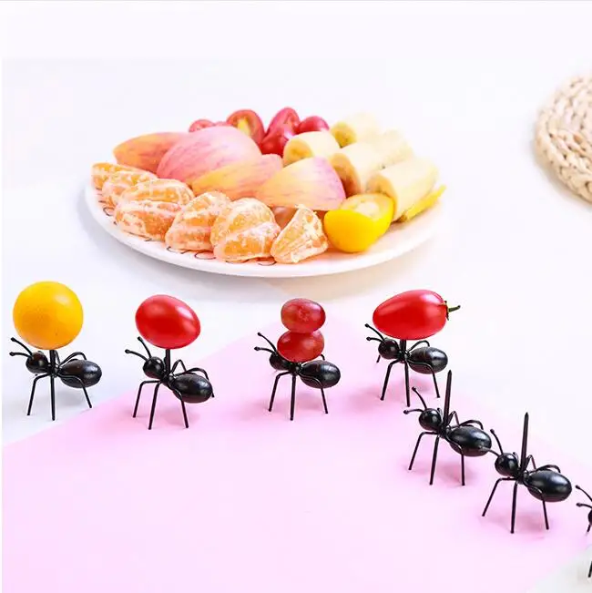 

Set of 12 Cute Ant Food Snack Picks Party Buffet Fruit Forks Dessert Salad Sandwich Sticks Fork Wedding Birthday Party DIY Decor