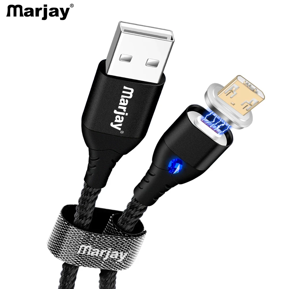 

Marjay Magnetic Micro USB Cable Nylon Weave USB Data Cable For Samsung For Xiaomi Tablet Android Mobile Phone USB Charging Cord