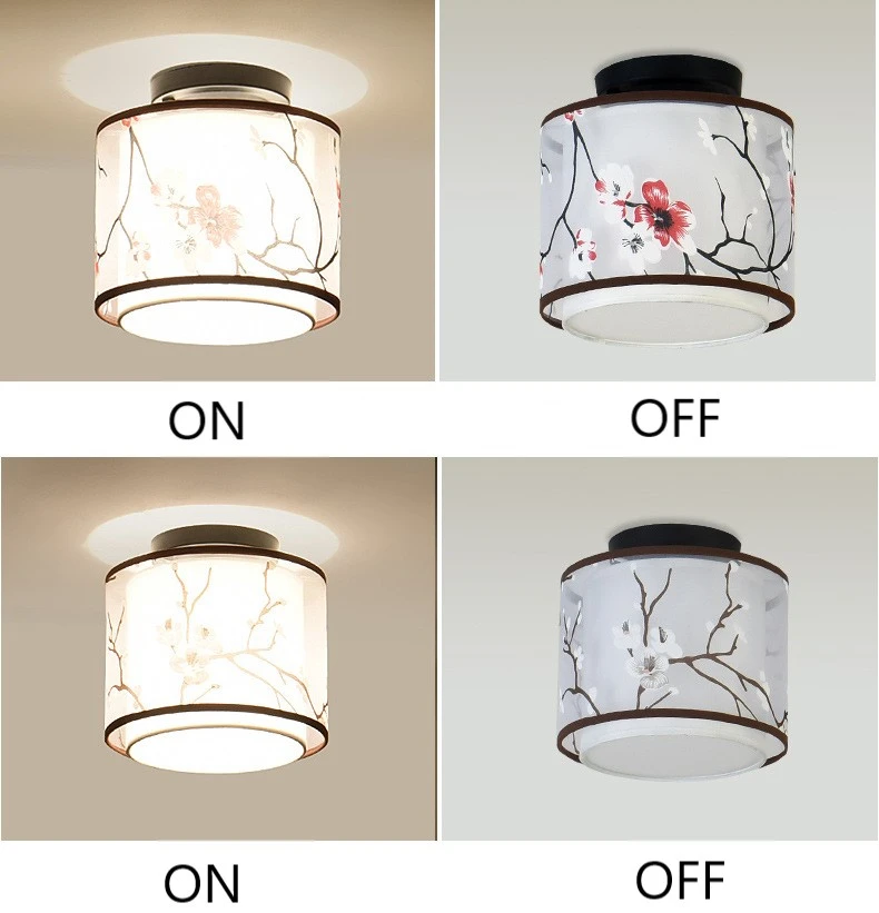 Lâmpada do Teto Luzes de Teto Decoração para Casa Estilo Tradicional Chinês Corredor Quarto Led Tecido Abajur Sala Estar Luminárias 5 Lâmpada do teto led chinesa, estilo tradicional,