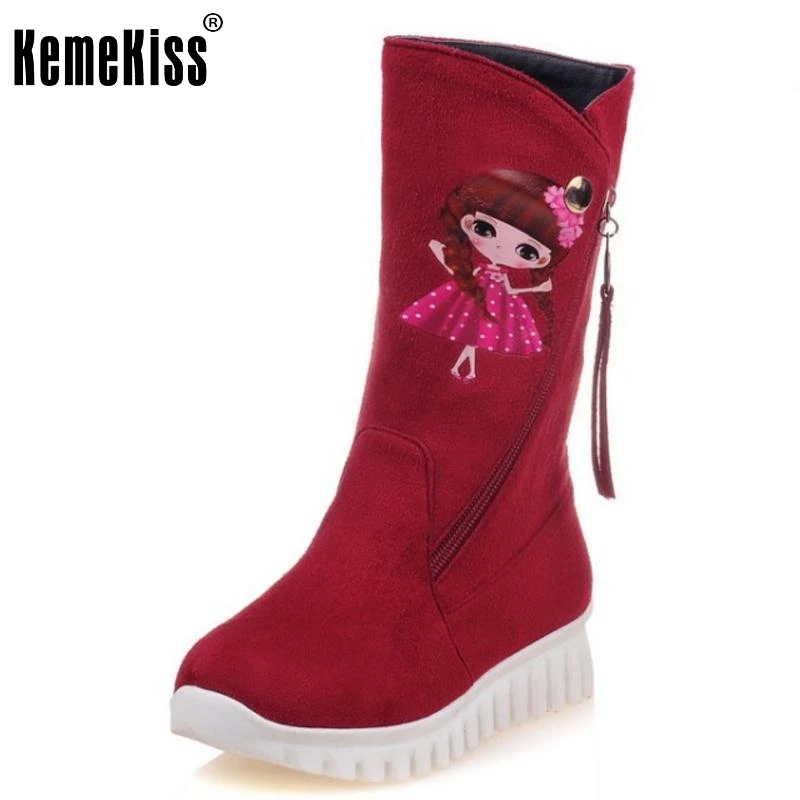 

Women Round Toe Half Short Boots Ladies New Fashion Cartoon Winter Shoes Bootines Mujer Woman Warm Shoes Footwear Size 29-46