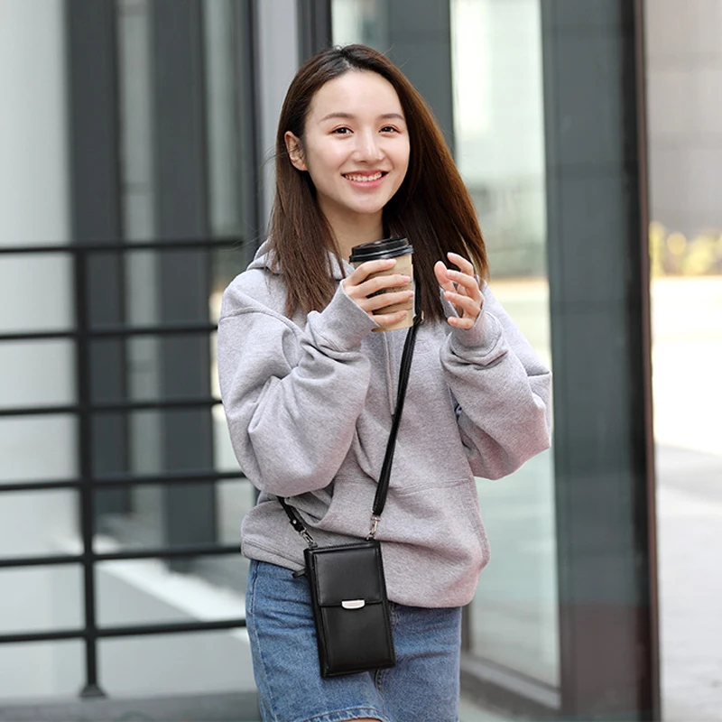 2019 New Women Casual Wallet Brand Cell Phone Wallet Big Card Holders Wallet Handbag Purse Clutch Messenger Shoulder Straps Bag