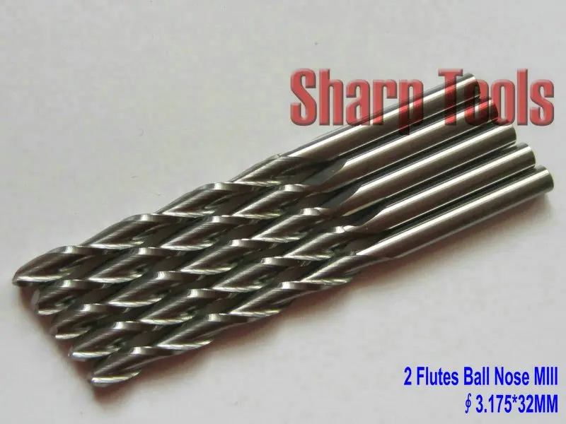 Концевые фрезы с 2 канавками рельефные для резьбы по дереву 3 175*32 мм 10 шт.|cutter