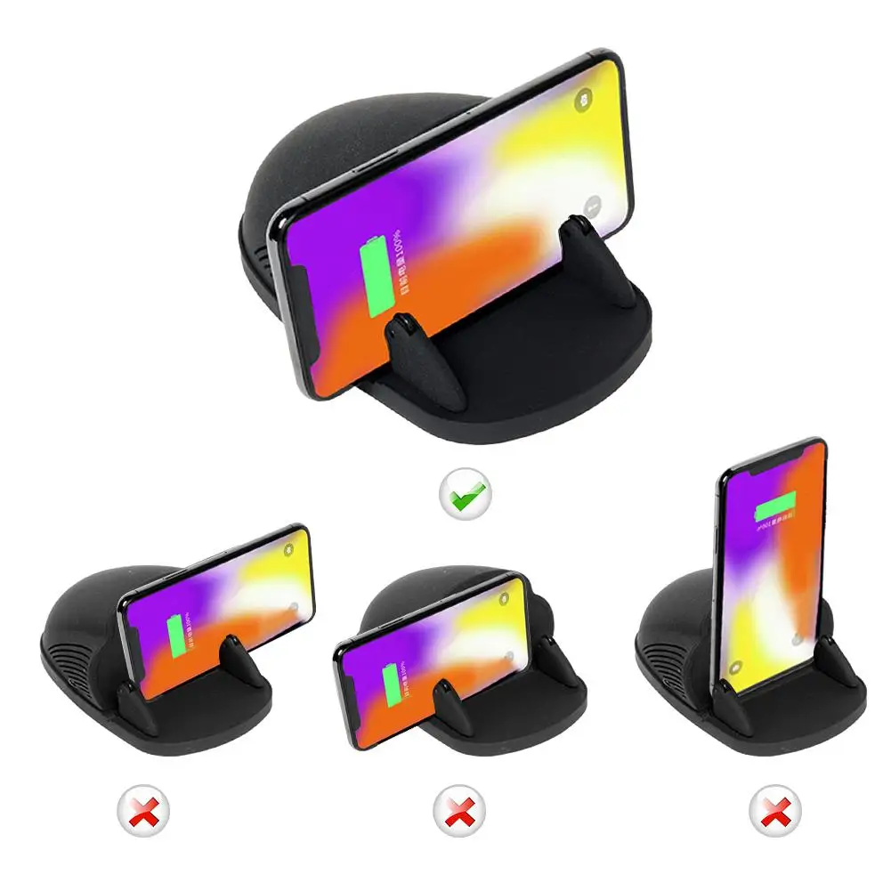 

10W Silicone + ABS Universal Car Phone Wireless Charger Silicone Anti-skid Instrument Panel Mobile Phone Bracket