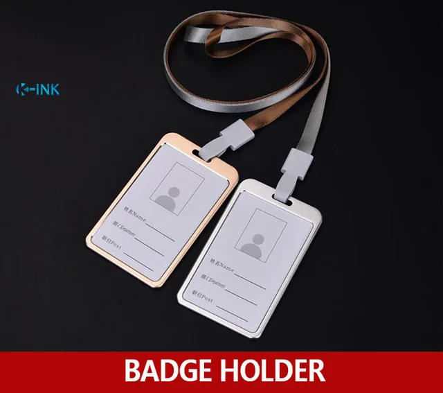 Aluminum Alloy ID Badge Holder , Metal ID Badge Holder with Lanyards