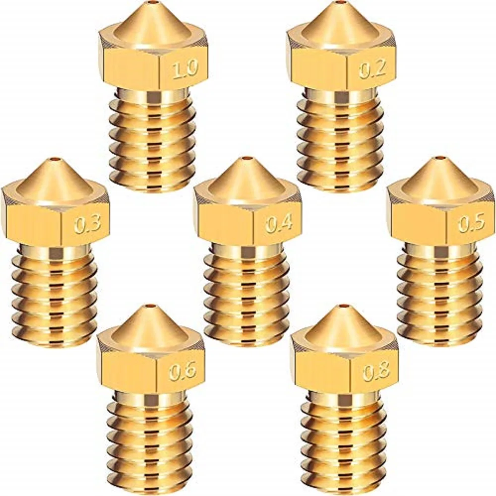 

New 1pcs 3D Printer Parts V5 V6 M6 threaded Nozzle 0.2 0.25 0.3 0.4 0.5 0.6 0.8 1.0mm for 1.75mm 3.0mm filamnet Full Metal E3D