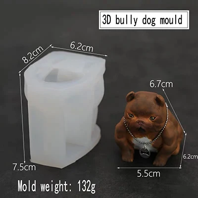 3D американская bully pitbull силиконовая форма пластырь для ароматерапии в форме животных Собака Автомобильная декоративная свеча форма для мыла формы для гипса - Цвет: Large  dog mold