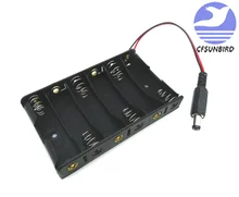 Battery Case Holder with Clip for 6pcs AA Ordinary or Rechargeable Batteries for Arduino Robot Car