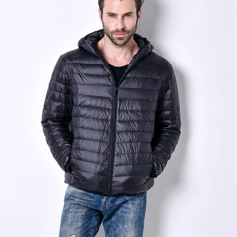 Новое поступление, мужская куртка на утином пуху, осенне-зимнее теплое пальто, мужской светильник, тонкая куртка на утином пуху, пальто, L232