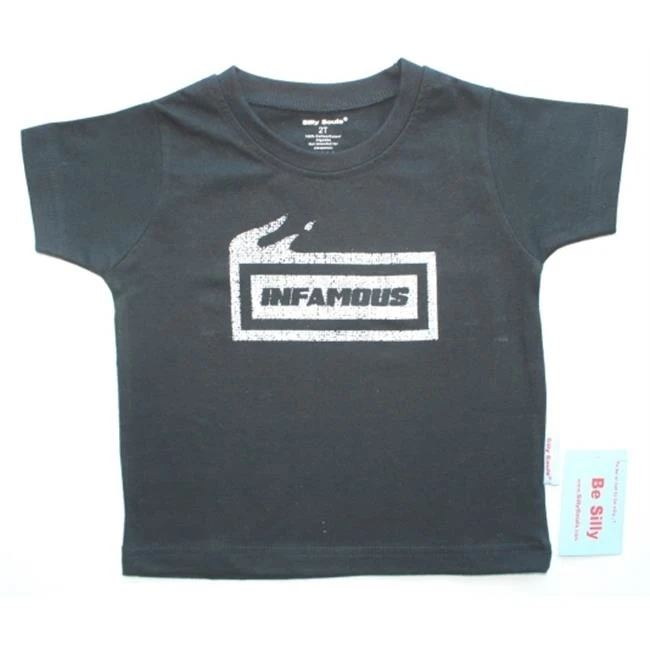 Silly Souls gtb-inf-10T Infamous Boys Short Sleeve T-Shirt Black - 10 Years
