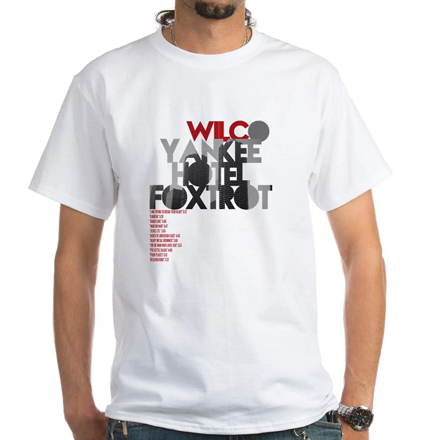 Yankee Hotel Foxtrot T Shirt 100% Cotton T Shirt, Whit