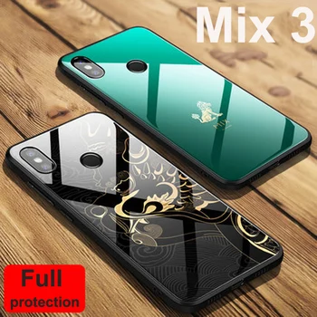 

Green For xiaomi mi Mix 3 case Mix3 beast Forbidden City Edition Tempered glass cover For xiaomi mi Mix3 full Protective case