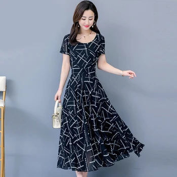 

Fashion Casual Summer Dress Women Short Sleeve Dresses Print Female Summer Dress