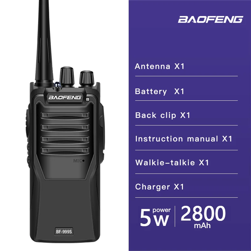 BF-999S Plus 999S Walkie Talkie 2 шт Baofeng 8 Вт/5 Вт 4200 мАч трансивер портативный двухстороннее радио обновление BF-888s - Цвет: 1