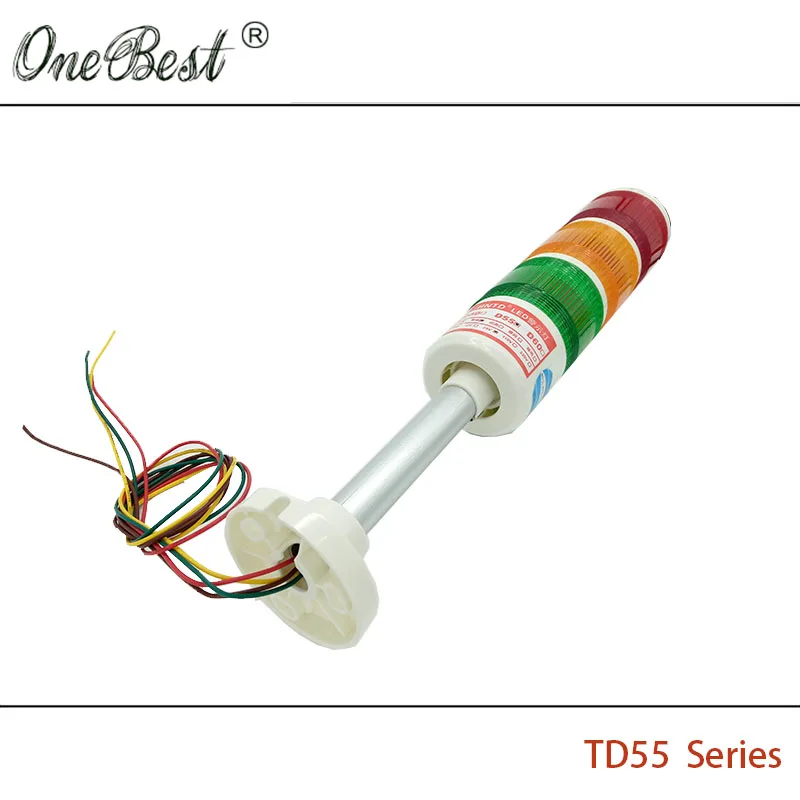 Hntd 24v Sinal de Luz de Aviso tipo Haste Semaphores Td55 Brilhante Cores para Máquinas Cnc - Imagem 4