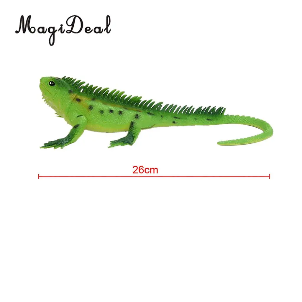 MagiDeal 1Pc Lifelike Vivid Reptile Zoo Animal Rubber Lizard Model Figure Educational Toy for Children Kids Decoration 3Colors