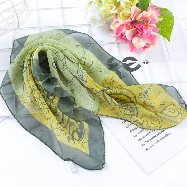 Spring-summer hot  women silk scarf square lady wrap small office neck head scarf hair scarf foulard 50*50cm skinny scarfs 6